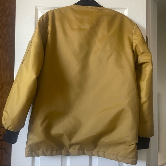 Ford Vintage Rare 90s Winter Jacket Zip Up Fuzzy Lined  Yellow Mustard Size l - Picture 3 of 16